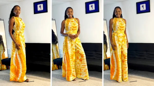 Yellow Adire Jumpsuit - Image 4