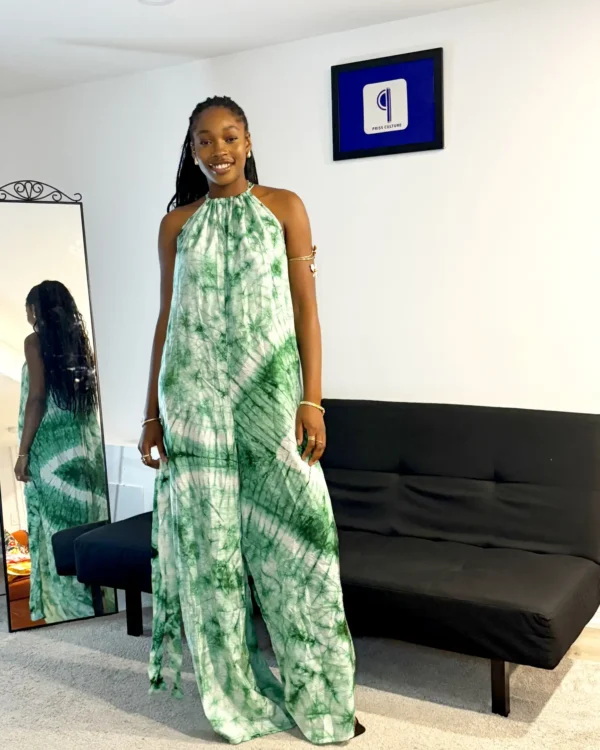 Green Adire Jumpsuit - Image 3