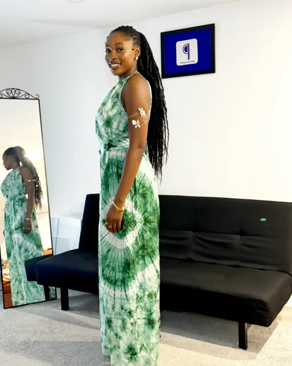 Green Adire Jumpsuit - Image 4