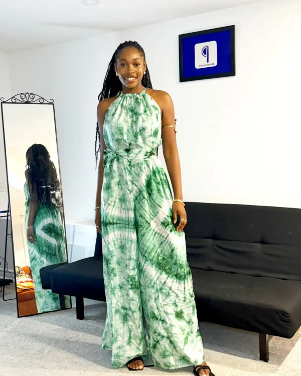 Green Adire Jumpsuit - Image 2