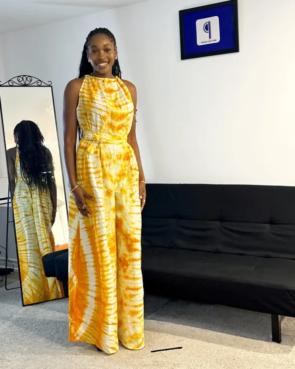 Yellow Adire Jumpsuit - Image 3