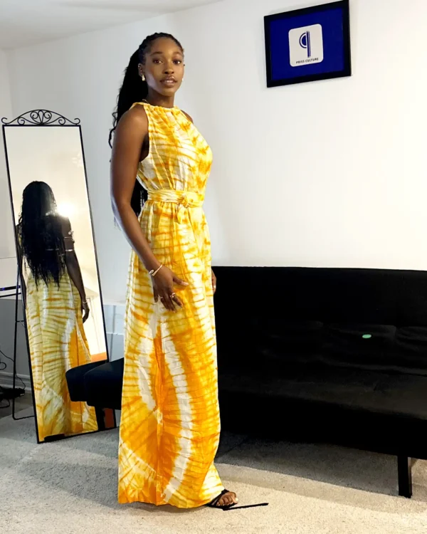 Yellow Adire Jumpsuit - Image 2