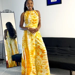 Yellow Adire Jumpsuit