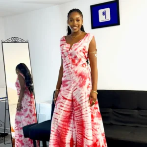 Pink Adire Jumpsuit