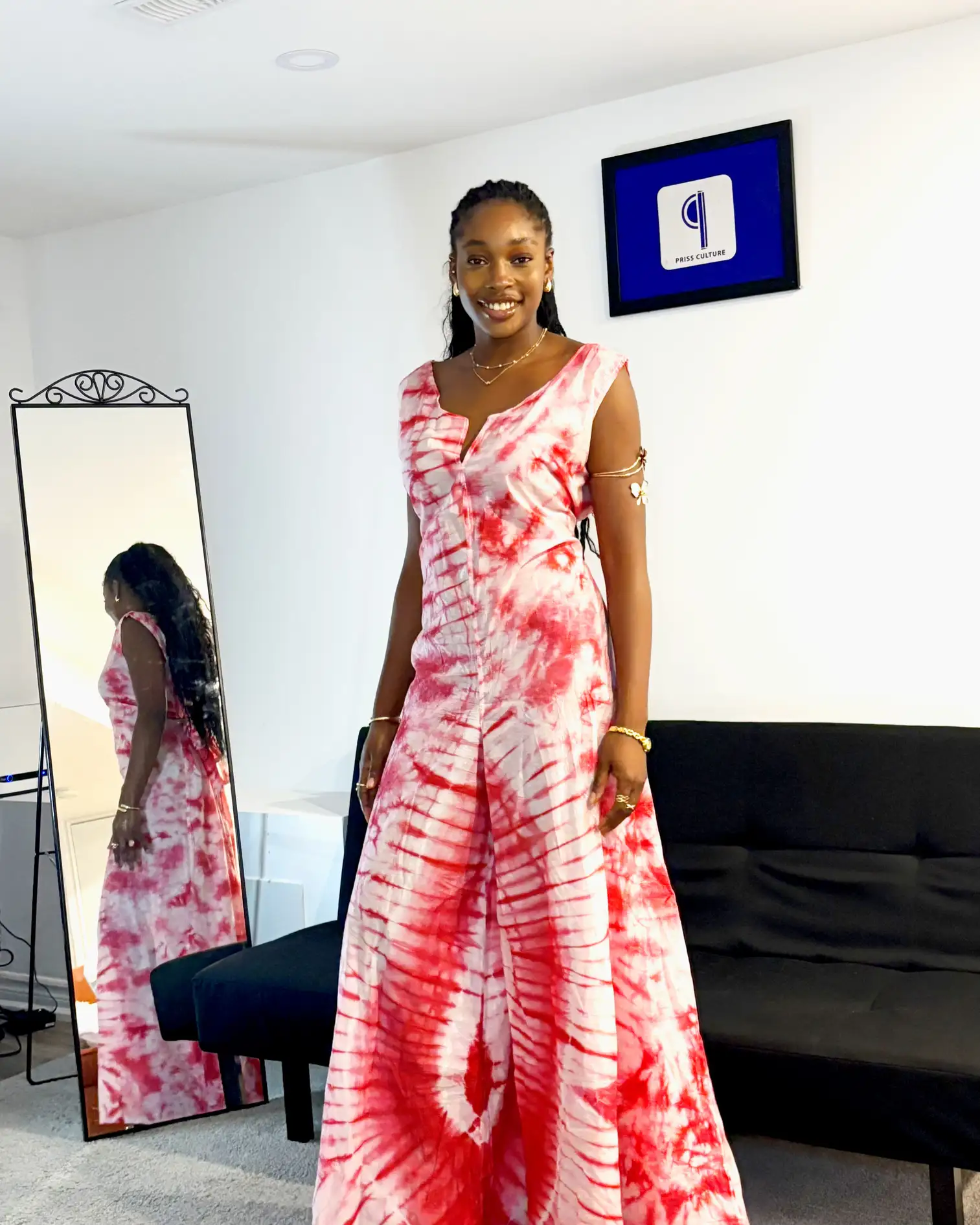 Pink Adire Jumpsuit