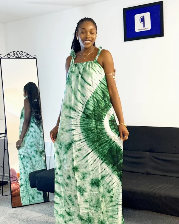 Green Adire Dress