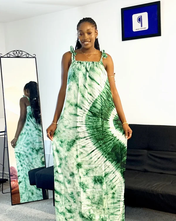 Green Adire Dress - Image 3