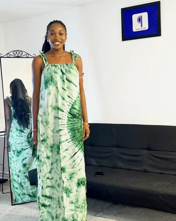 Green Adire Dress - Image 2
