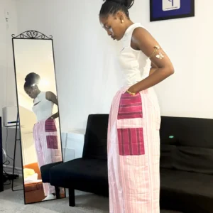 Pink Aso Oke Pants