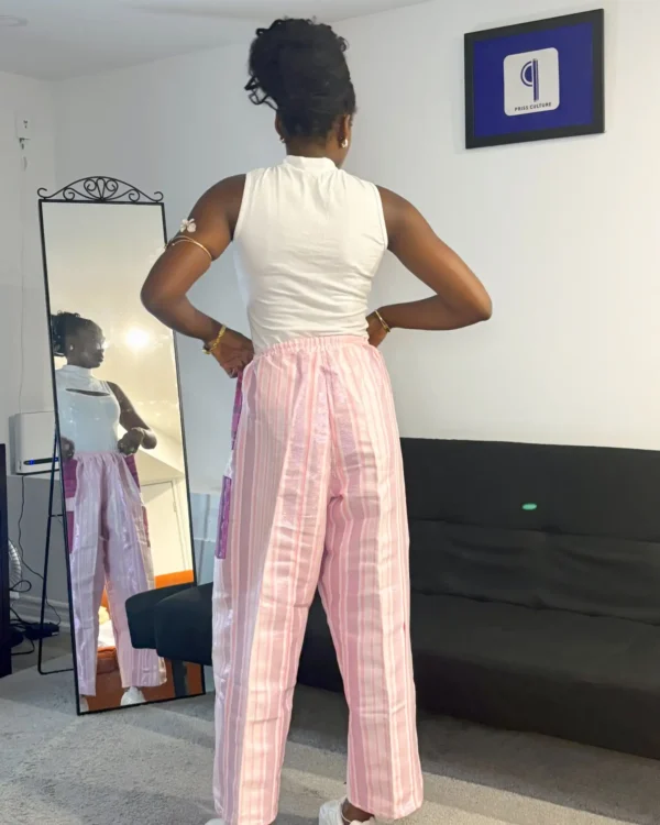 Pink Aso Oke Pants - Image 2