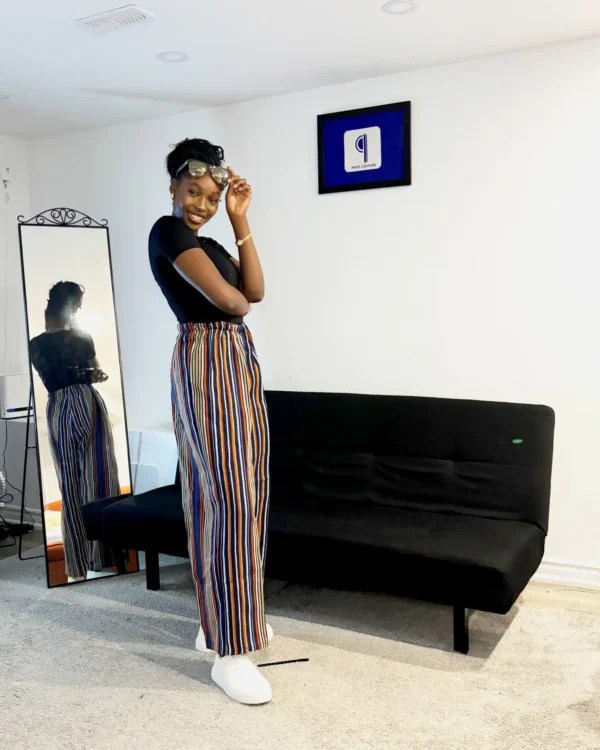 Blue Aso Oke Pants - Image 4