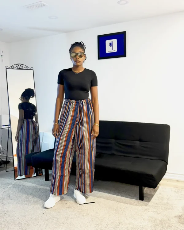 Blue Aso Oke Pants - Image 2