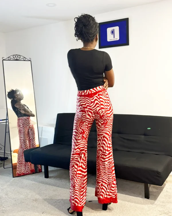 Wine Coloured Bootcut Pants - Image 2