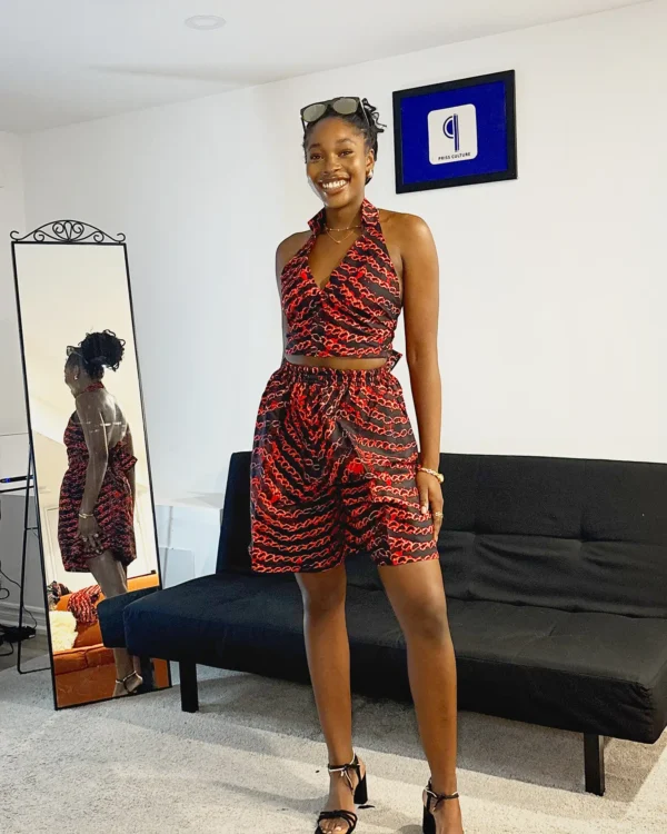 Ankara Halter Neck Top & Shorts