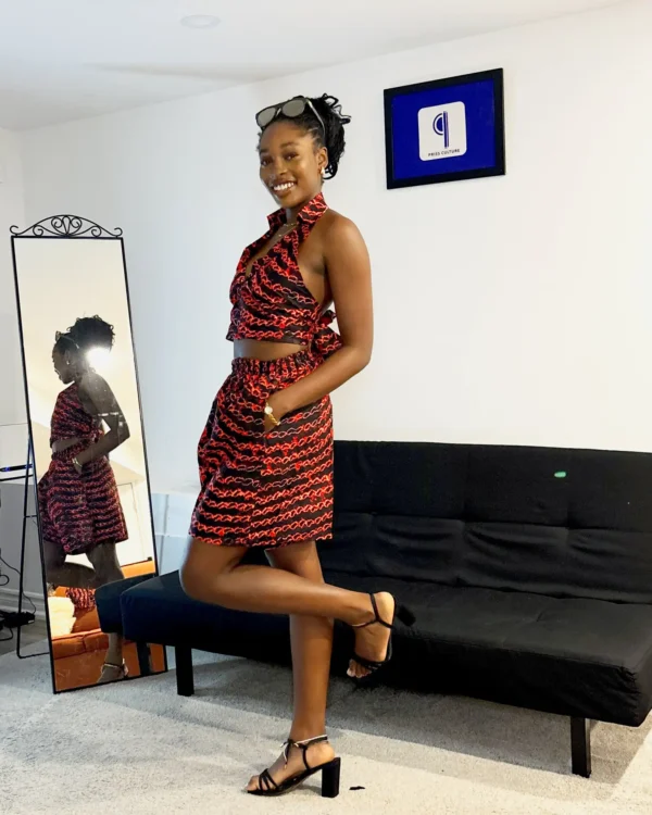 Ankara Halter Neck Top & Shorts - Image 2