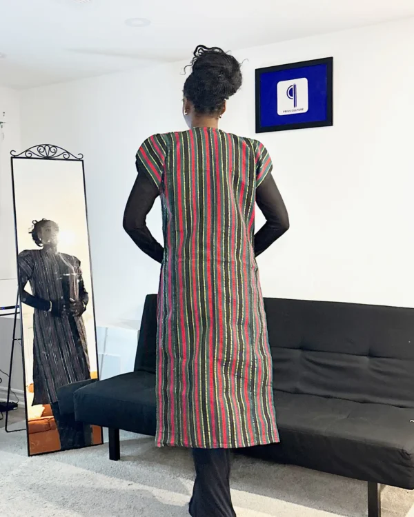 Multi-coloured Aso Oke Long Jacket - Image 4