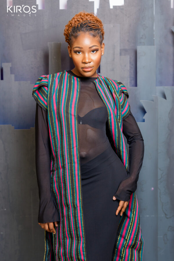 Multi-coloured Aso Oke Long Jacket