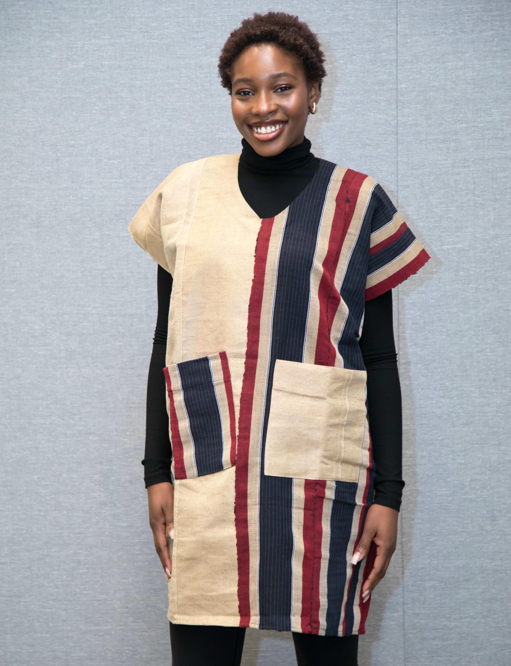 Short Aso Oke Nude color mix