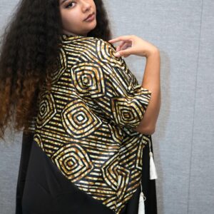 Ankara-Black Free Dress