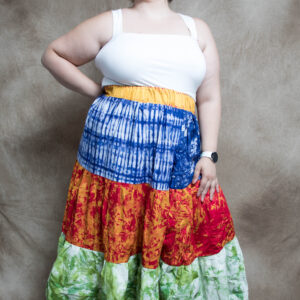 Mixed Color Maxi Skirt