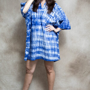 Blue Adire Kaftan Dress