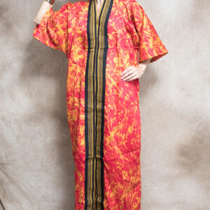 Red and Yellow Kaftan Dress