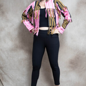 Pink and Black Fringe Jacket