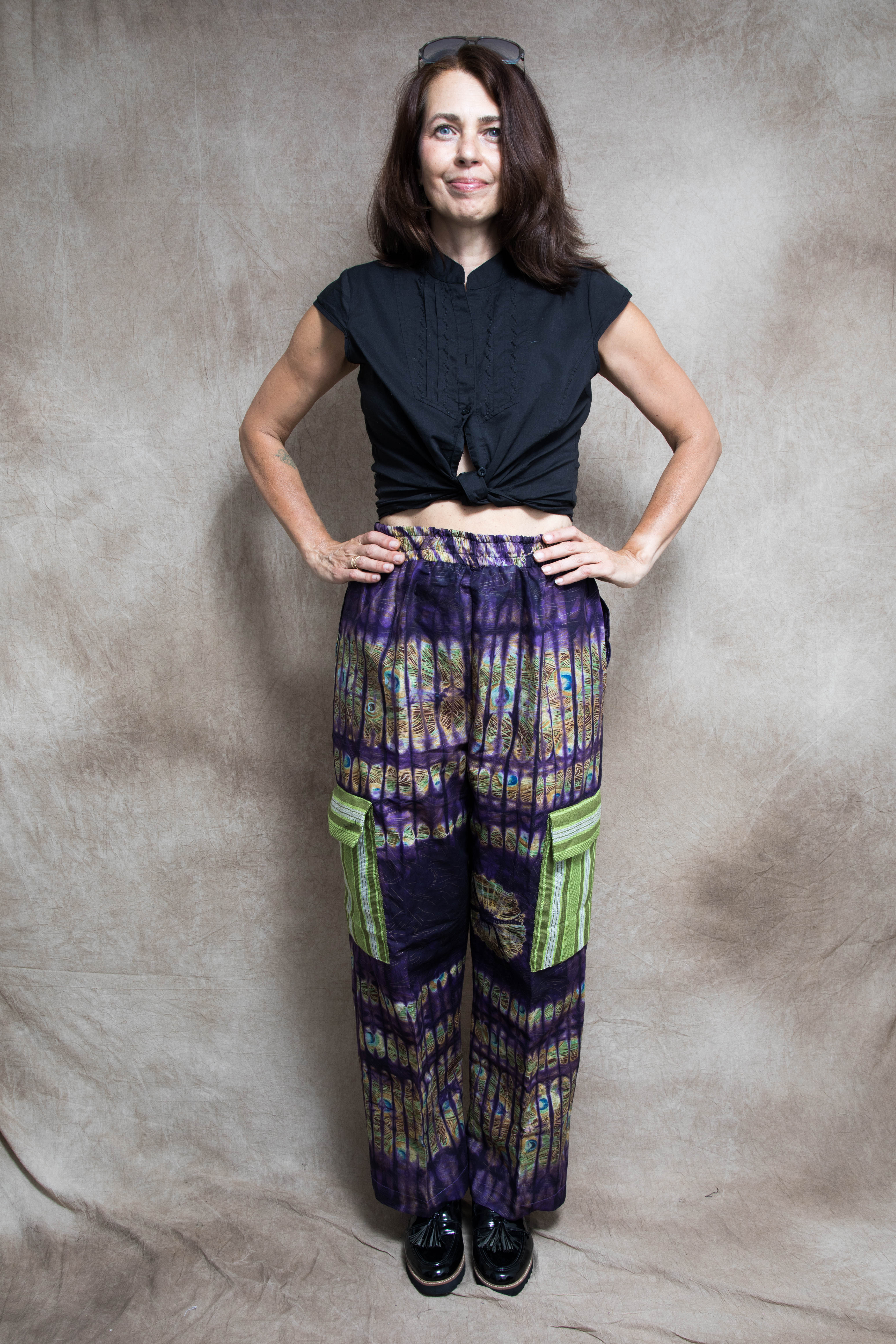 Purple Ankara Cargo Pants