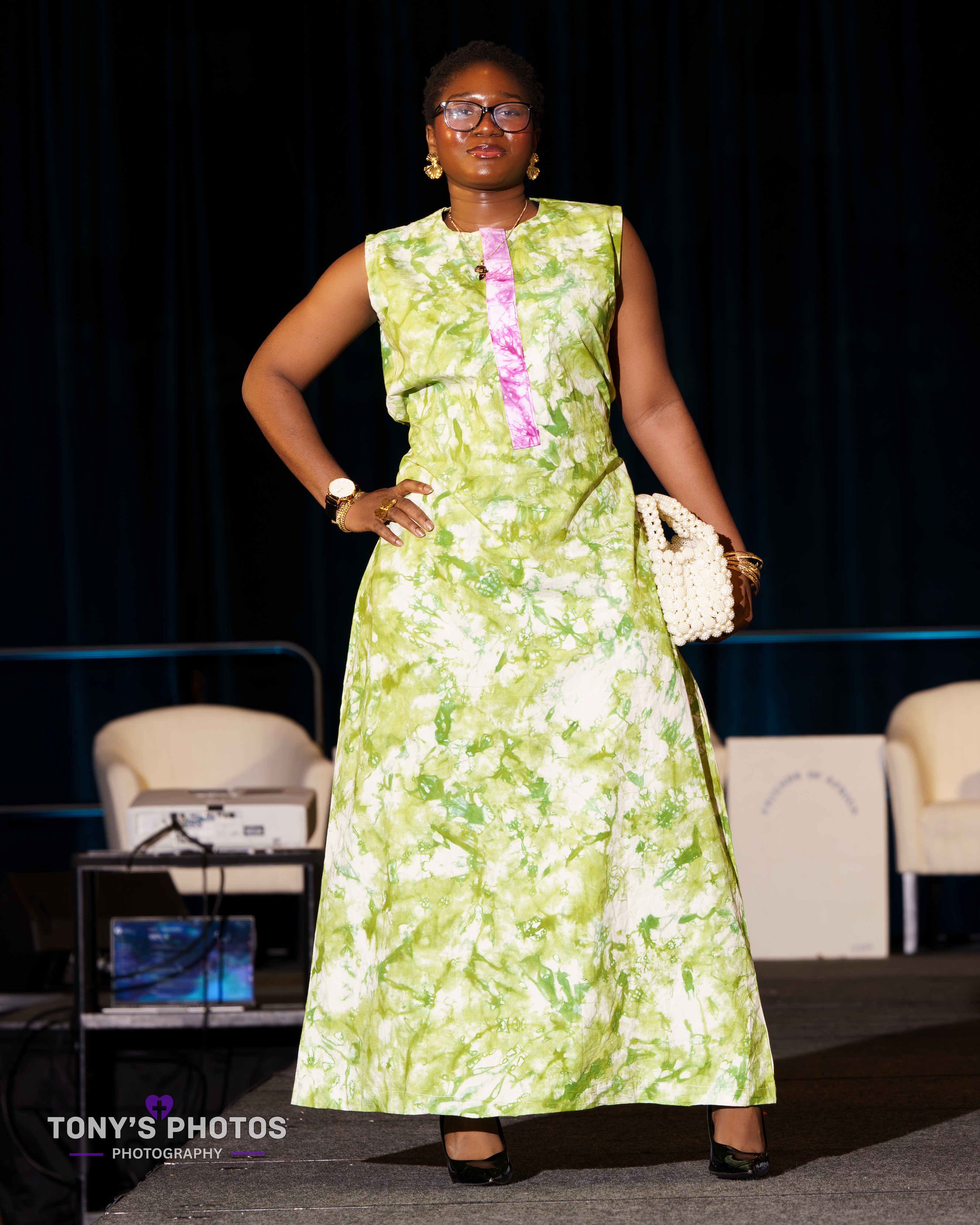 Green Adire Dress