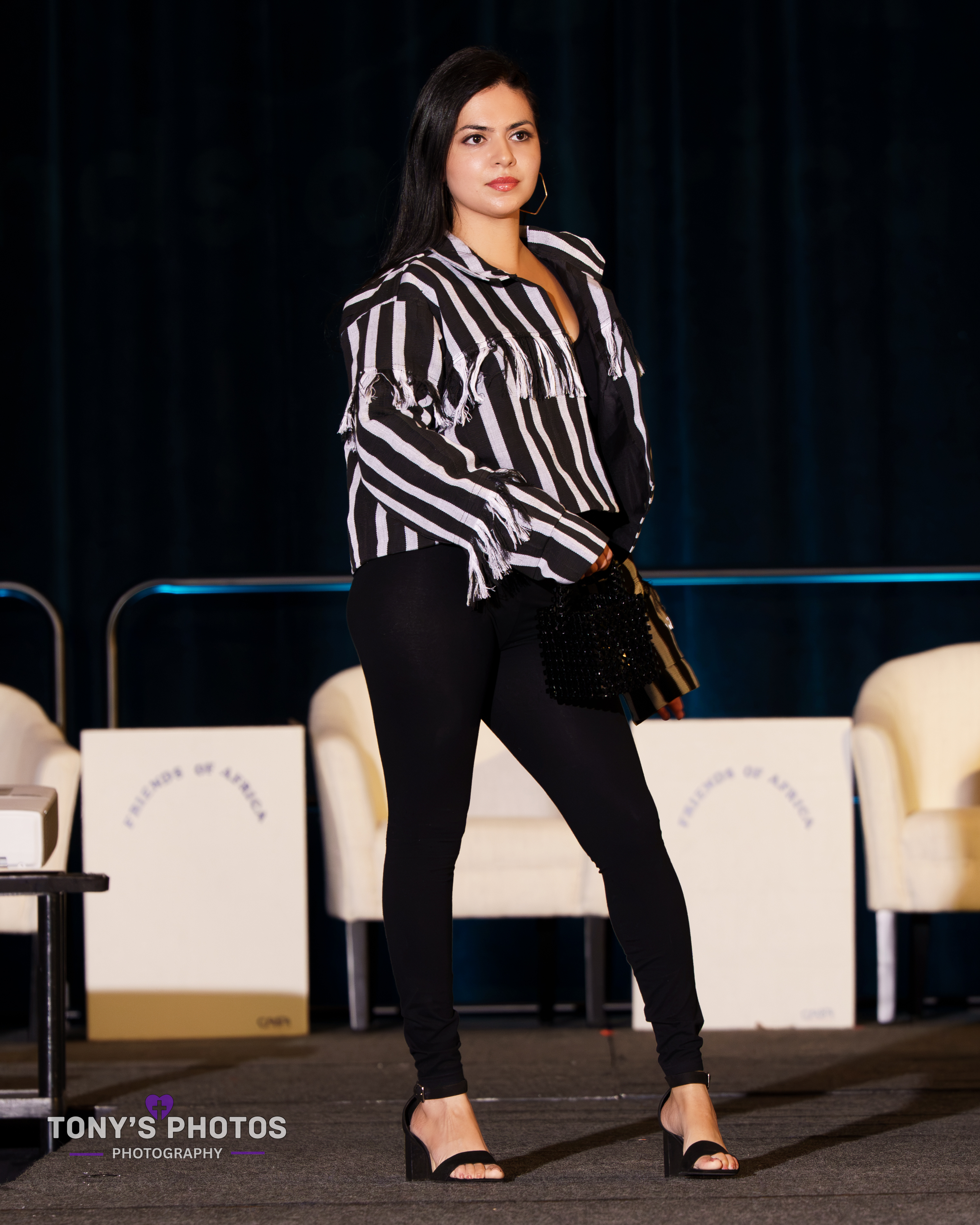Black and White Striped Jacket - Image 2