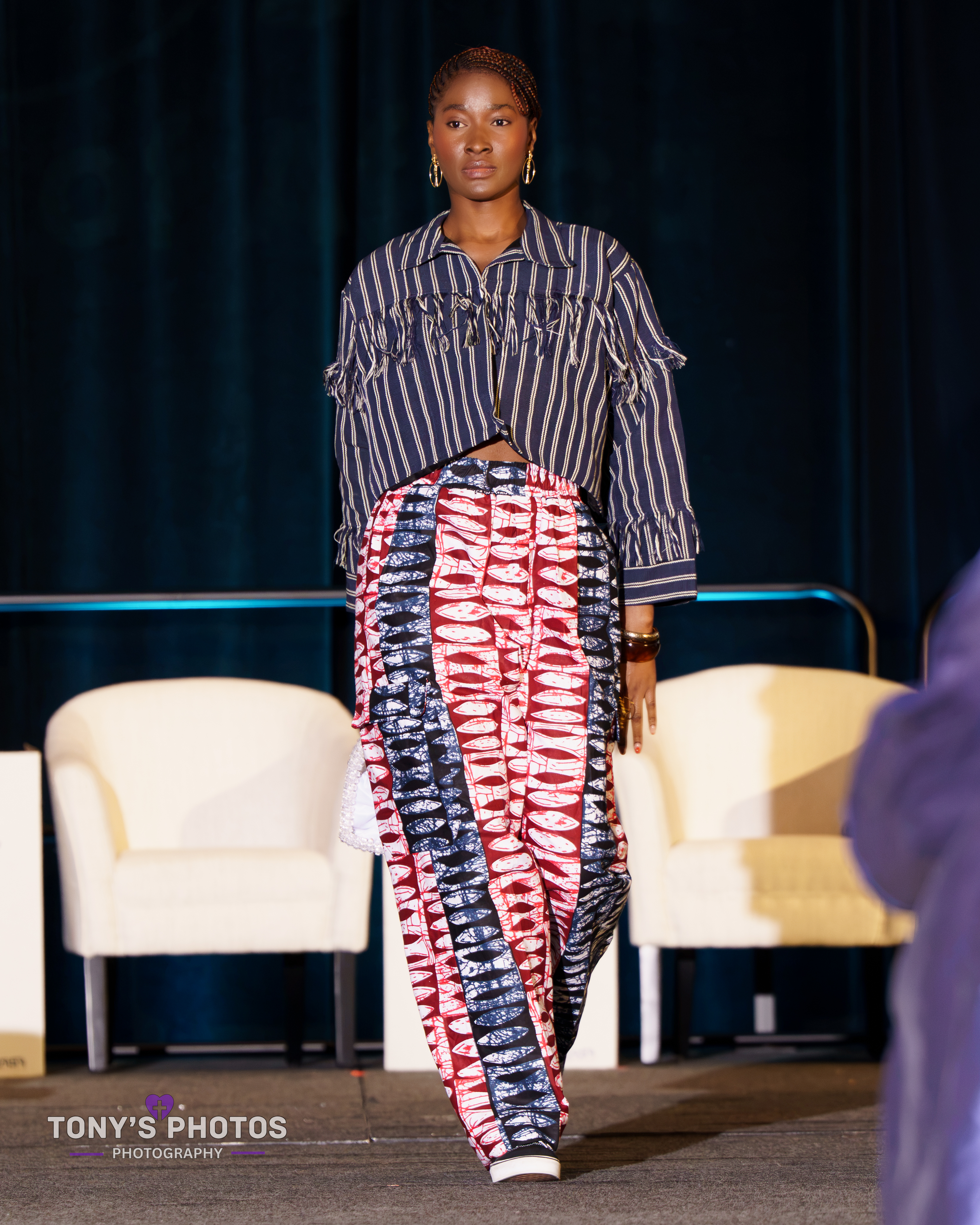Striped Jacket with Ankara Pants - Image 2